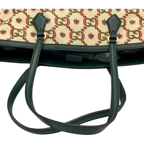 GUCCI Green Leather Tote Bag - Picture 8 of 9